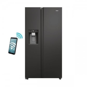 Haier Ψυγείο Ντουλάπα 601lt Total NoFrost Υ177.5xΠ90.5xΒ72.6εκ. Μαύρο HSW79F18DIPT